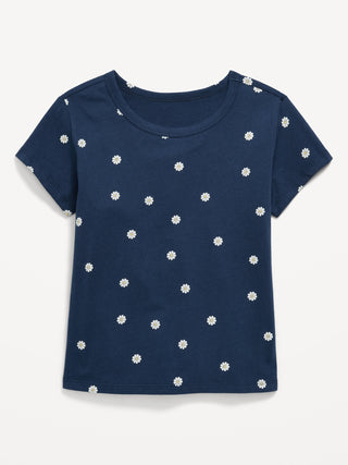 Camiseta De Manga Corta Estampada Más Suave Para Niñas.