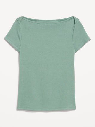 Fitted Boat Neck T-Shirt