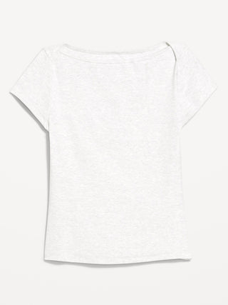 Camiseta Ajustada con Cuello Barco