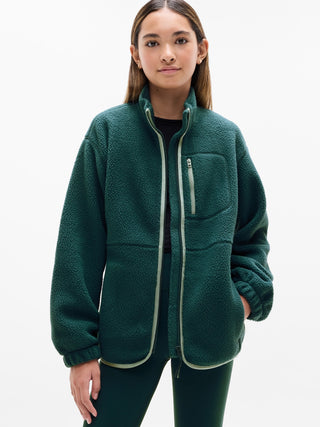 Chaqueta Cuello Alto con Bolsillos, Niña