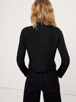 Blusa Manga Larga con Detalle Drapeado