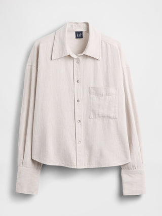 Camisa oversize de lino y algodón.