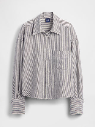 Camisa oversize de lino y algodón.
