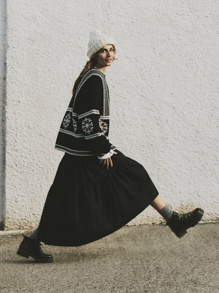 Enagua Midi Talle Alto de Algodón