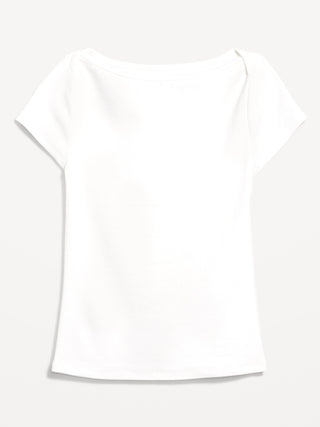 Camiseta Ajustada con Cuello Barco