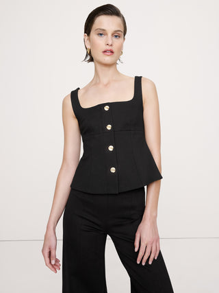 Blusa Peplum con Cuello Cuadrado