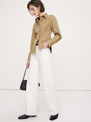 Camisa Manga Larga con Detalle Corsé