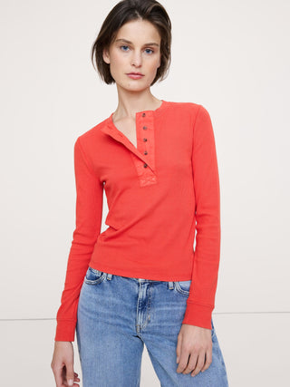 Camiseta Manga Larga de Canalé con Botones