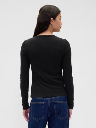 Cárdigan Cuello Redondo con Botones de Algodón