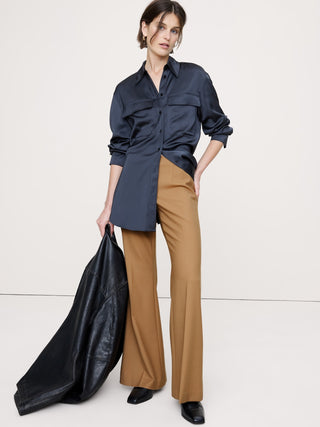 Pantalón Acampanado Talle Medio de Lana