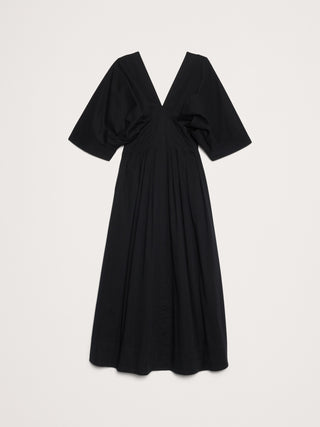 Vestido Manga Larga con Plisado de Algodón