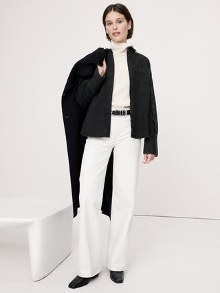 Camisa Denim Manga Larga con Bolsillo