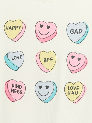 Camiseta Manga Corta con Detalle Gráfico, Niña