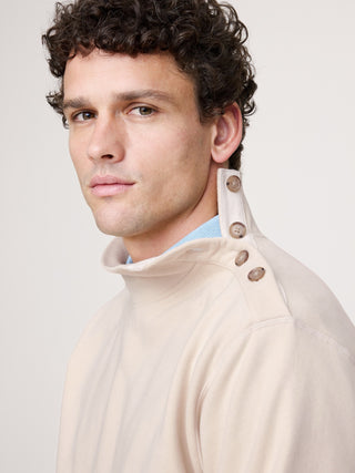 Sudadera Cuello Alto con Detalle Botones