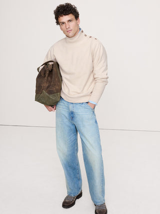 Sudadera Cuello Alto con Detalle Botones