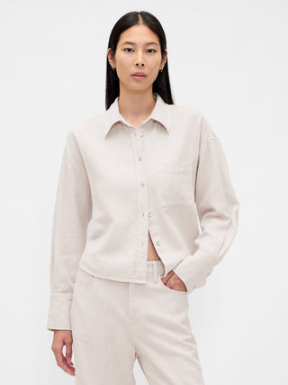 Camisa oversize de lino y algodón.