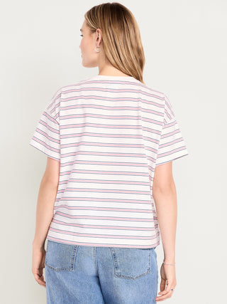 Camiseta Manga Corta con Estampado Rayas