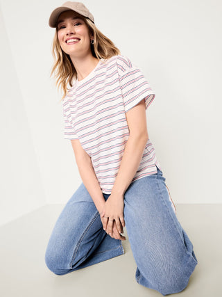 Camiseta Manga Corta con Estampado Rayas