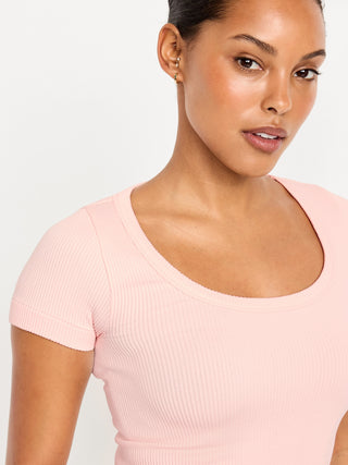 Short Sleeve Ribbed Sports T-Shirt