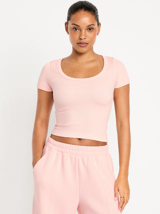 Short Sleeve Ribbed Sports T-Shirt
