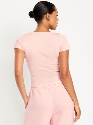 Short Sleeve Ribbed Sports T-Shirt