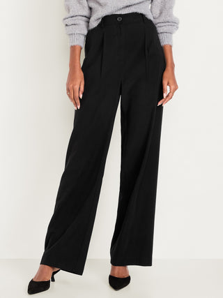 High-Waisted Pants with Front Pleats