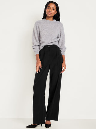 High-Waisted Pants with Front Pleats