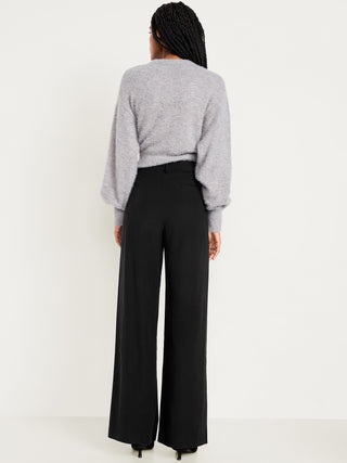 High-Waisted Pants with Front Pleats