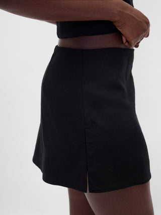 Enagua Corta Talle Bajo con Lino