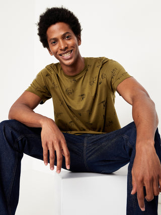 Camiseta Manga Corta de Algodón con Estampado