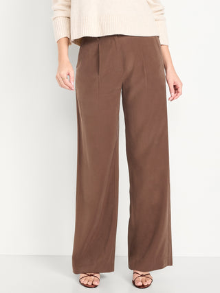 High-Waisted Pants with Front Pleats