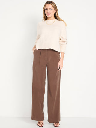 High-Waisted Pants with Front Pleats