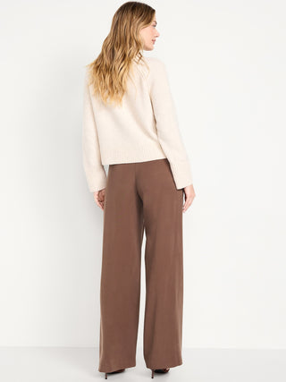 High-Waisted Pants with Front Pleats