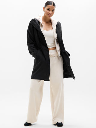 Abrigo largo con Tejido Resistente al Agua