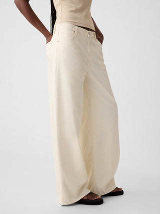 Jeans Holgados Talle Medio con Bolsillos