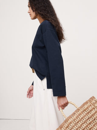 Camiseta Cuello Barco de Algodón