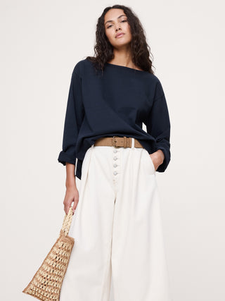 Camiseta Cuello Barco de Algodón