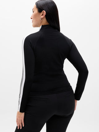 Camiseta Manga Larga Cuello Alto con Detalle Raya