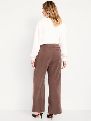 High-Waisted Pants with Front Pleats