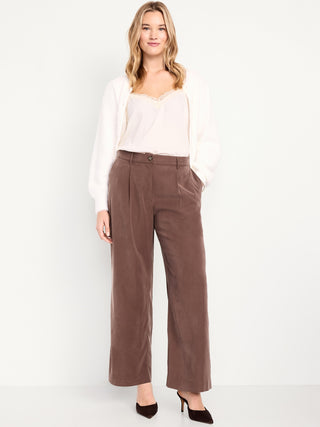 High-Waisted Pants with Front Pleats