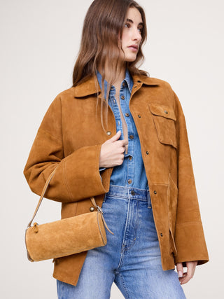 Bolso Pequeño con Tejido de Gamuza