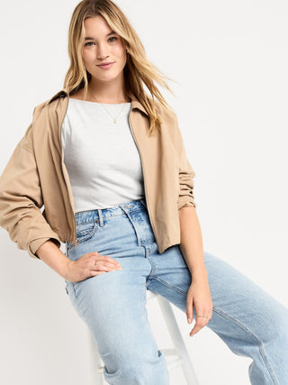 Camiseta Ajustada con Cuello Barco