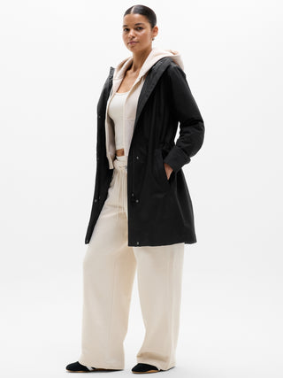 Abrigo largo con Tejido Resistente al Agua