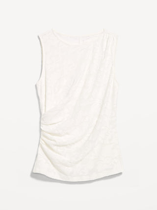 Camiseta Drapeada con Tejido Jacquard