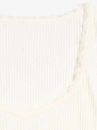 Ribbed Heart Neck T-shirt