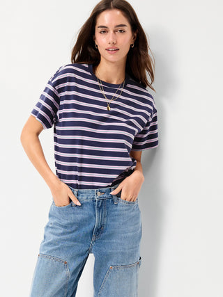 Camiseta Manga Corta con Estampado Rayas