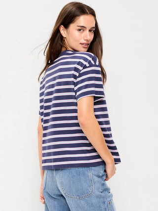 Camiseta Manga Corta con Estampado Rayas