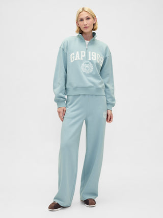 Sudadera con Media Cremallera y Logo