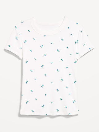 Camiseta Ajustada Manga Corta con Estampado
