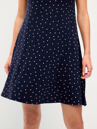Vestido Manga Corta con Detalle Vuelo